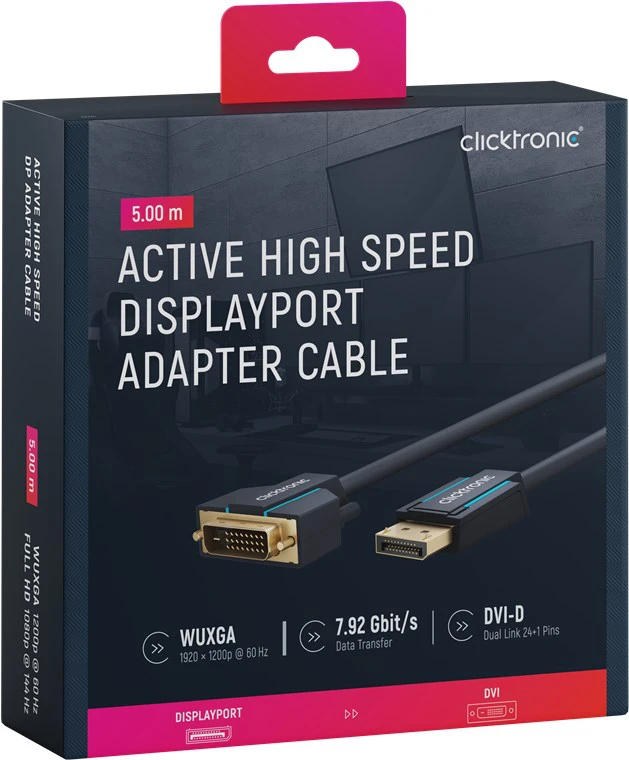 CLICKTRONIC Kabel DisplayPort DP - DVI  5m
