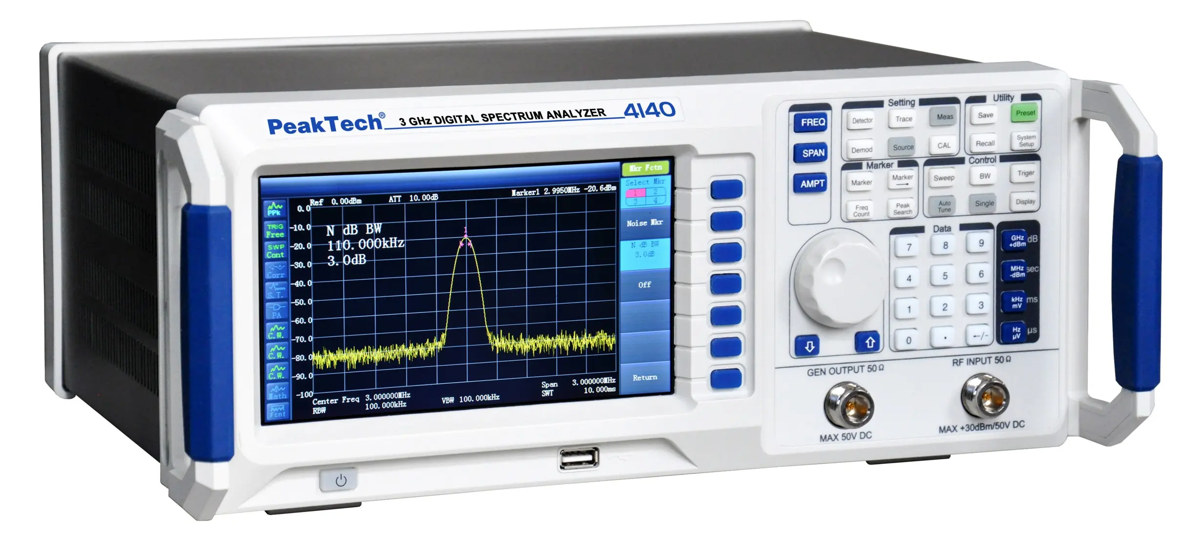 Cyfrowy analizator widma 9 kHz - 3 GHz PeakTech 4140