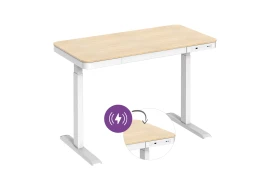 OUTLET Eleganckie biurko regulowane elektrycznie z ładowarką indukcyjną Spacetronik Astrid SPE-B136WO