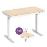 OUTLET Eleganckie biurko regulowane elektrycznie z ładowarką indukcyjną Spacetronik Astrid SPE-B136WO