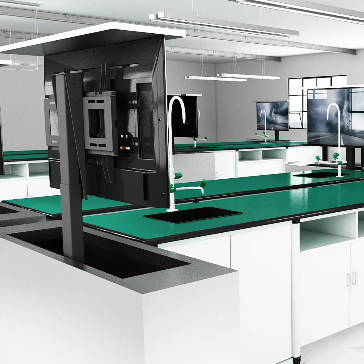 Elektryczny stelaż na telewizor chowany w szafce Spacetronik SPE-T11 (32\'\' - 57\'\', 50 kg)