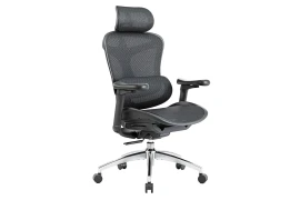 Ergonomiczne, czarne krzesło do biurka Spacetronik DORIS 30 z regulowanym zagłówkiem i podłokietnikami Spacetronik DORIS 30 OUTLET
