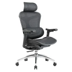 Ergonomiczne, czarne krzesło do biurka Spacetronik DORIS 30 z regulowanym zagłówkiem i podłokietnikami Spacetronik DORIS 30 OUTLET