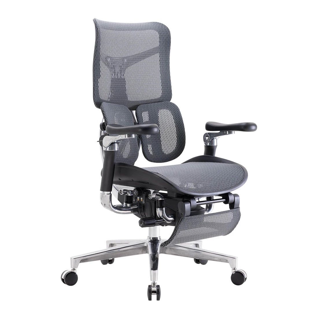 Ergonomiczny fotel biurowy Spacetronik SPRINGLE 66, czarny, rozkładany OUTLET