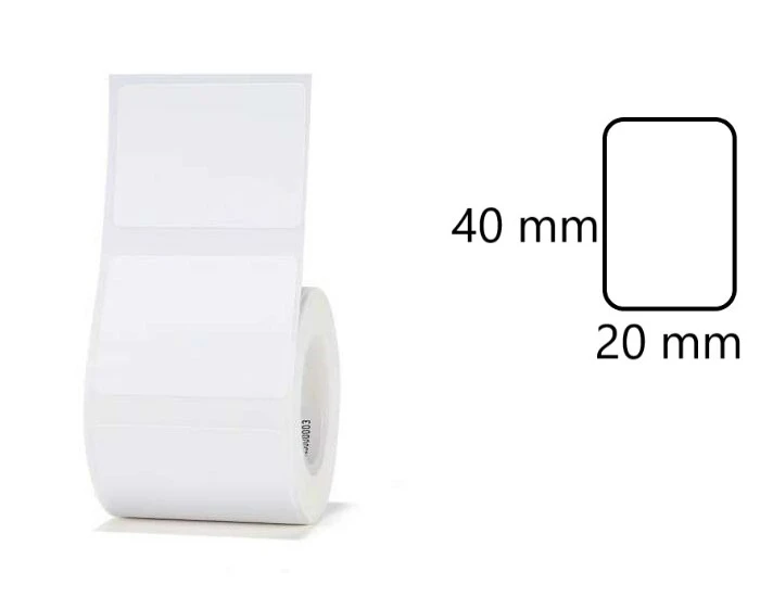 Etykiety na rolce do drukarek Niimbot z serii B białe 40x20mm 320 sztuk