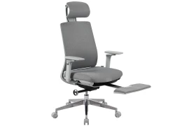 Fotel ergonomiczny biurowy 5D z podnóżkiem Spacetronik Albert Szary OUTLET