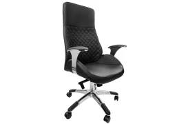 Fotel ergonomiczny biurowy z podłokietnikiem Spacetronik ALMA czarny OUTLET