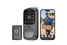 Wideodomofon z inteligentnym zamkiem do drzwi AL501 2K, WiFi, PIR, aplikacja ARPHA PLUS