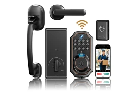 Inteligentny zamek do drzwi z klamką ARPHA D289H z WiFi, kamerą i czytnikiem linii TUYA