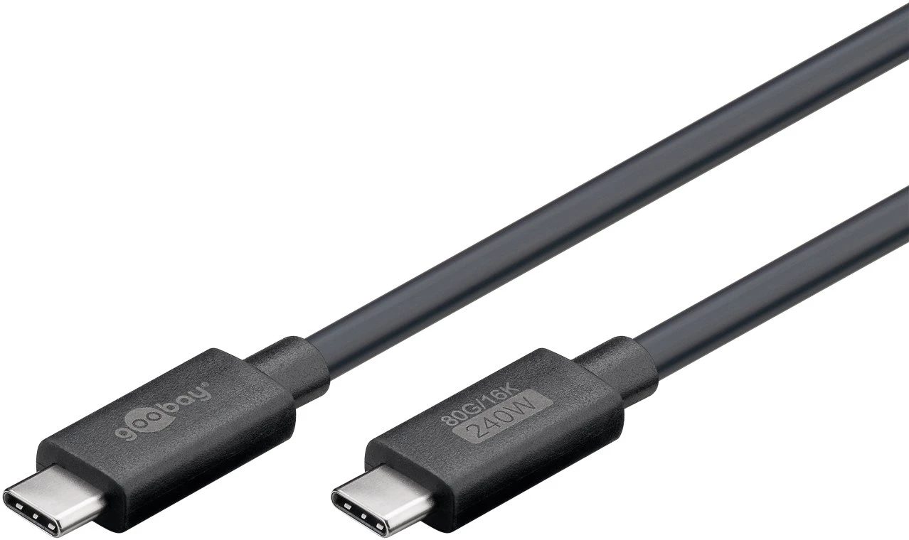 Kabel USB4 v2.0 USB-C 16K 60Hz 240W 80 Gb/s Power Delivery Goobay 1,2m czarny