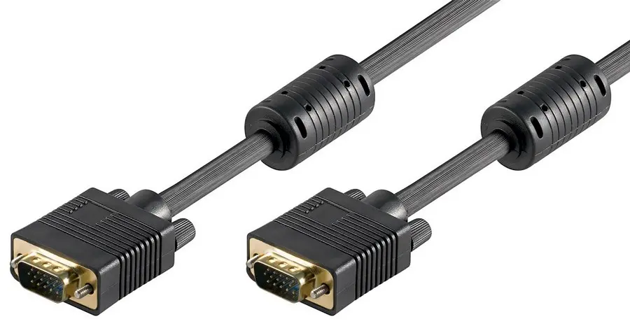 Kabel VGA Warsztatowski Gold z Filtrami M/M Full HD SVGA czarny 10m