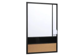 Pionowa tablica z magnesem OUTLET biała i czarna suchościeralna + korkowa 600x900 mm z uchwytem na pisaki