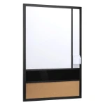 Pionowa tablica z magnesem OUTLET biała i czarna suchościeralna + korkowa 600x900 mm z uchwytem na pisaki