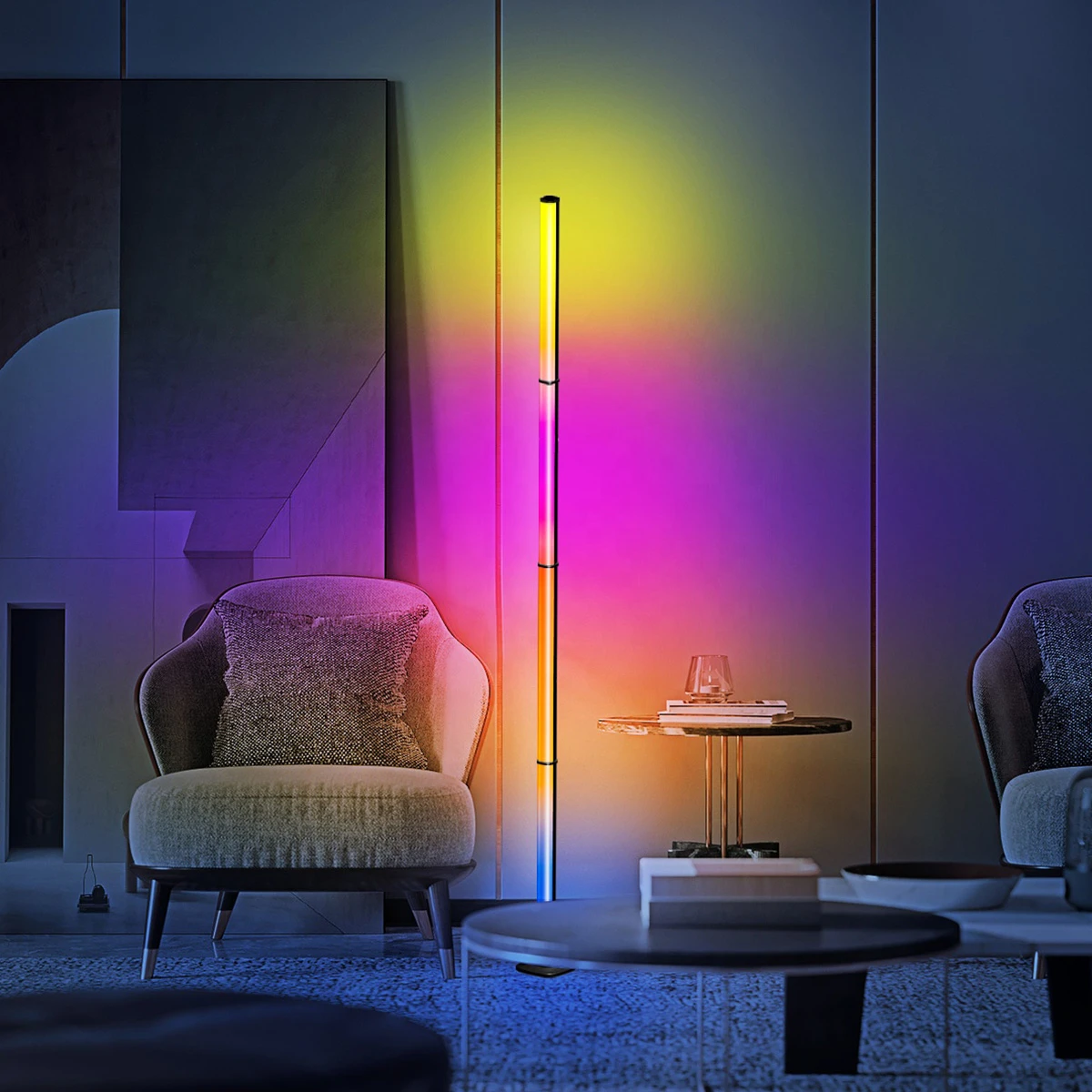Lampa podłogowa LED RGB WIFI 3-segmentowa 120 cm GLOW Corner