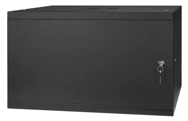 Szafa RACK 19'' 6U 450mm CZARNA Drzwi stalowe