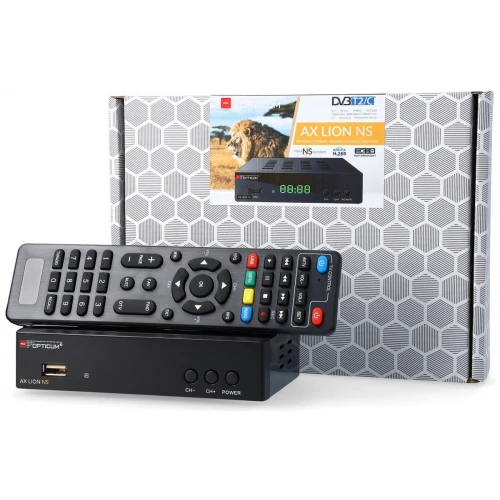 Tuner DVB-T2/C H.265 dekoder do odbioru telewizji naziemnej Opticum AX LION NS