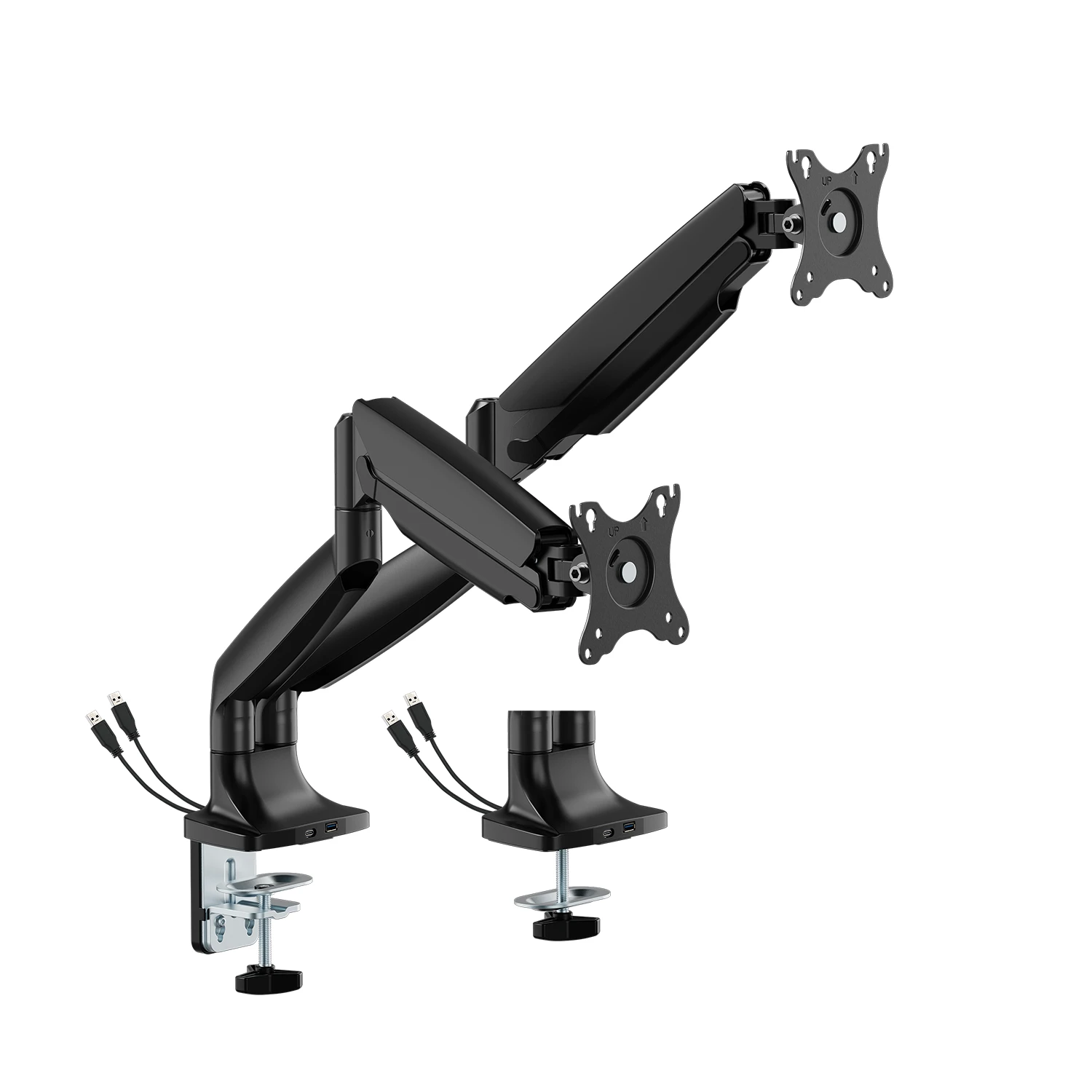 Wytrzymały uchwyt do 2 monitorów VESA 17”-35” Spacetronik SPA-S120B z wejściami USB OUTLET 
