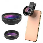 2w1 Zestaw obiektywów do telefonu szerokokątny 0.45 i makro x12 APL-045XWM