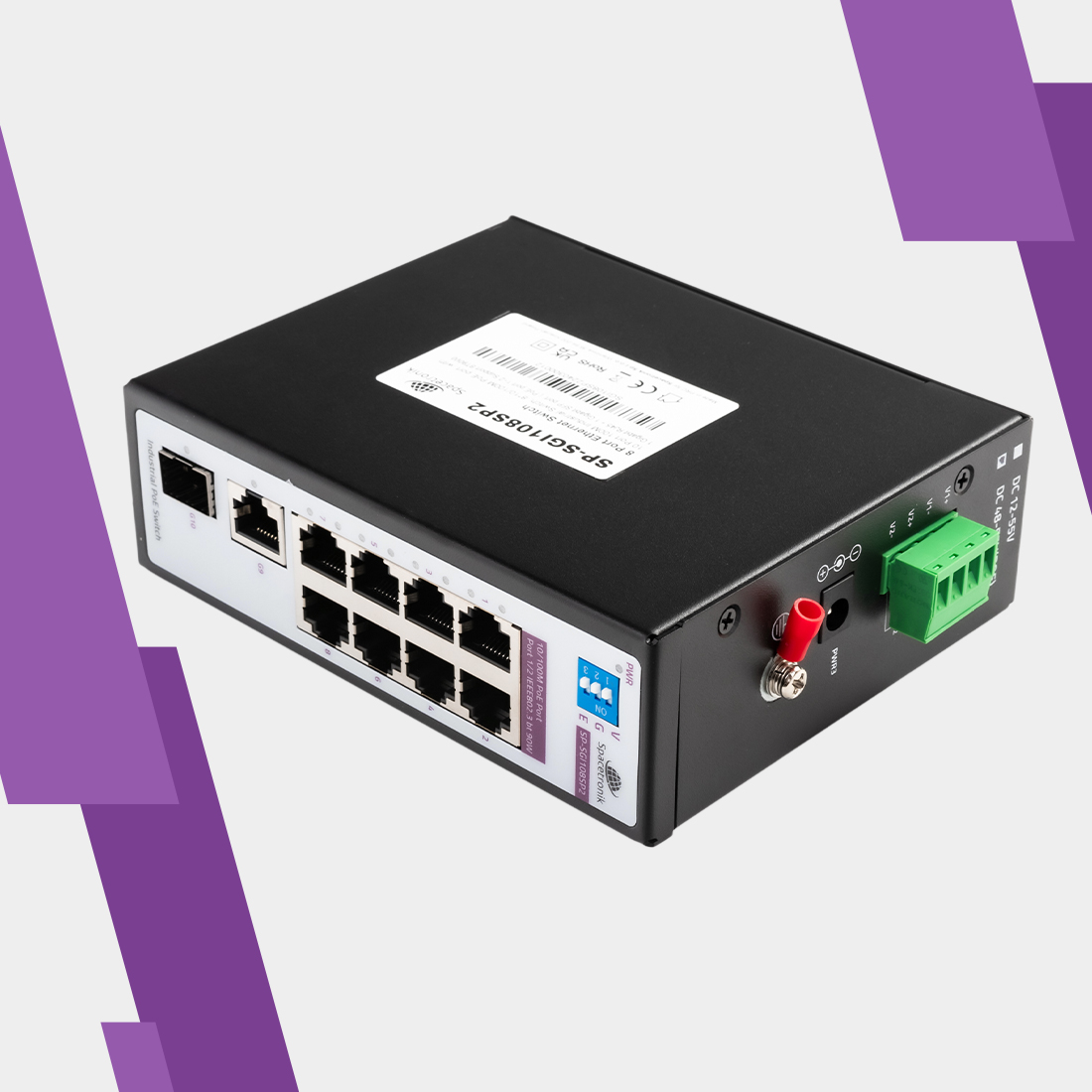 Switch Ethernet, Spacetronik switch, 9 portowy switch, 2,5G switch, switch do biura, switch do domu, szybki switch, sieciowy przełącznik, przełącznik Ethernet, 10G switch, Plug&Play switch, wytrzymały switch, metalowa obudowa switcha, switch z automatyczną negocjacją, przełącznik z LED wskaźnikami, przełącznik z certyfikatami CE, przełącznik z certyfikatami FCC, przełącznik z certyfikatami RoHS