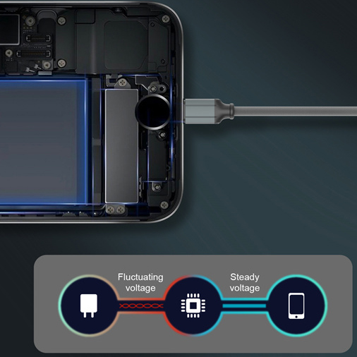 Kabel do szybkiego ładowania USB-A + Lightning z brelokiem LDNIO LC98 - szybkie ładowanie