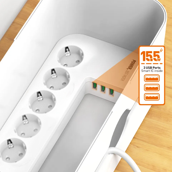 LDNIO SN5311 Power Strip Ports