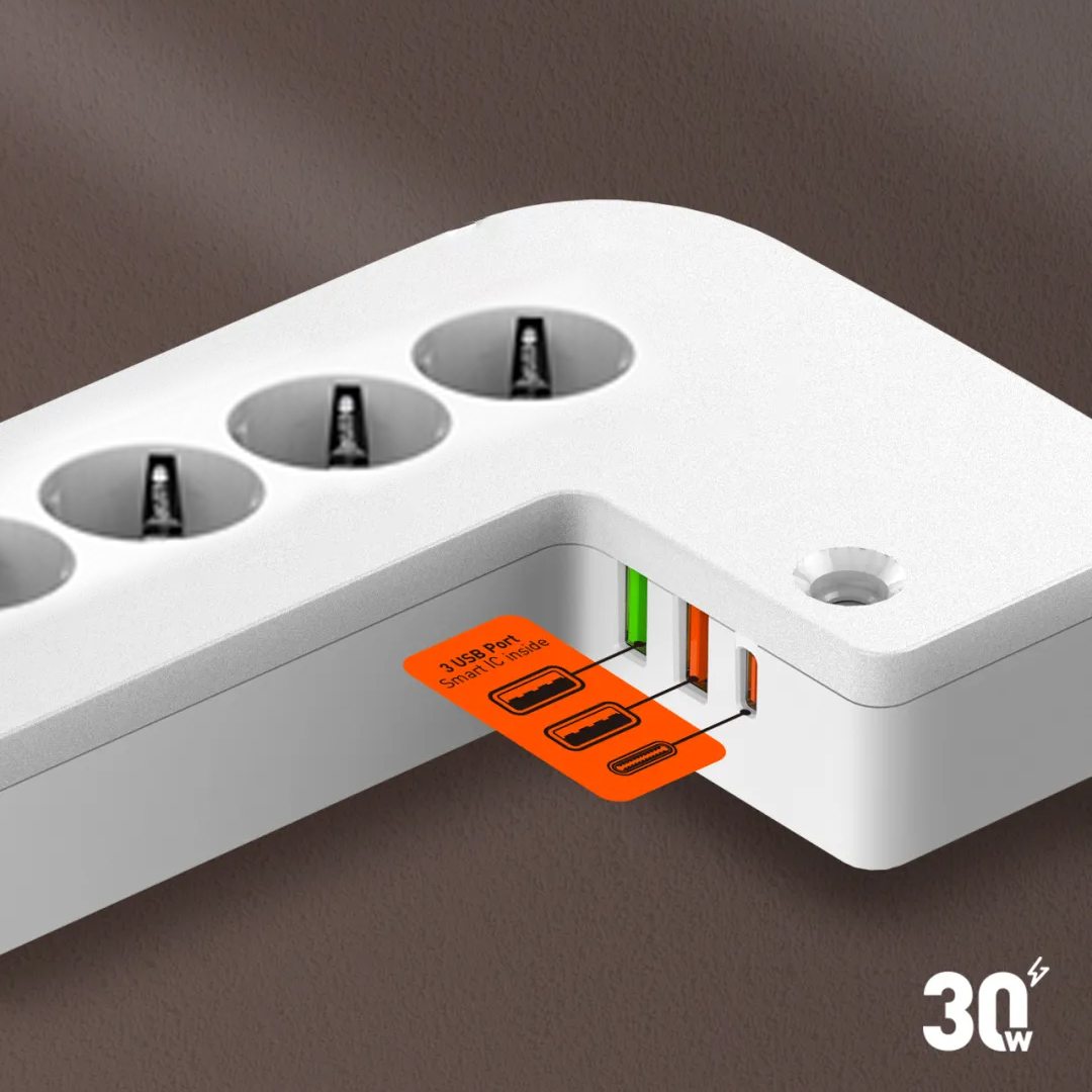 LDNIO SN5311W Power Strip Ports