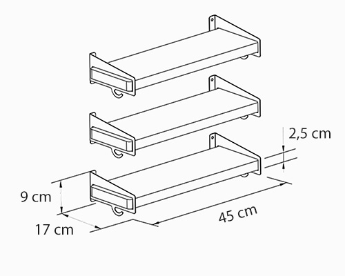 półka wisząca na książki Spacetronik SPB134L