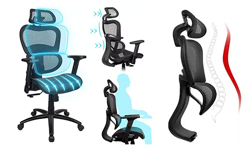 krzesło biurowe ergonomiczne na kręgosłup