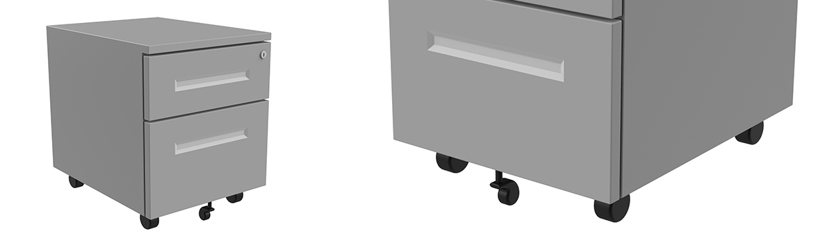 Szafka kontenerek pod biurko elektryczne szara