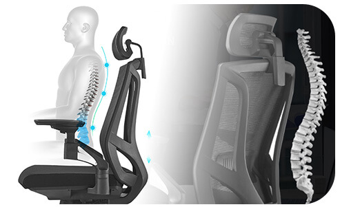 krzesło biurowe ergonomiczne na kręgosłup