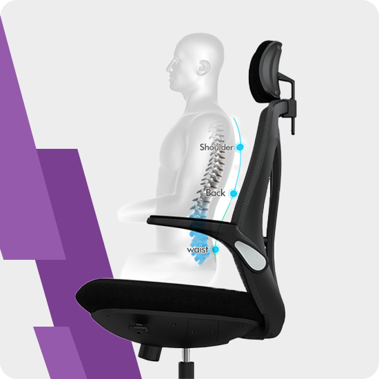 Fotel biurowy Spacetronik ARIAN-10 - ergonomiczne wsparcie dla pleców