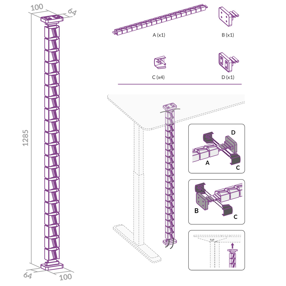 organizer kablowy Spacetronik SPK-132 schemat