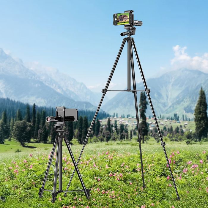 statyw do teleobiektywu, Apexel APL-22XCR50, statyw z antypoślizgowymi nóżkami, stabilny statyw aluminiowy, regulowany statyw do telefonu, stabilność zdjęć, fotografia mobilna, statyw na telefon