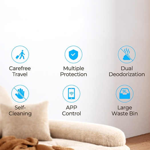 Inteligentna kuweta, najlepsza samoczyszcząca kuweta, samosprzatająca kuweta, kuweta z aplikacją, obsługa przez smartfon, WiFi, 35db, jaką kuwetę kupić, kuweta na smartfon, laresar
