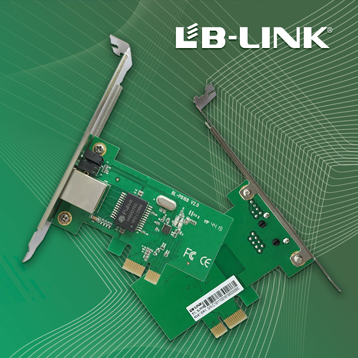 Karta sieciowa PCIe LB-Link BL-GP8168, Gigabit Ethernet 1000 Mbps, adapter sieciowy PCI Express, Wake on LAN, Auto-negocjacja połączenia, karta LAN do gier, szybkie połączenie internetowe, sieć bez lagów
