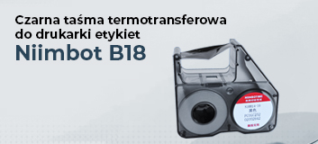 taśma termotransferowa, niimbot b18, etykiety do druku, czarna taśma, drukarka termiczna, trwały nadruk, rolka etykiet, kod qr