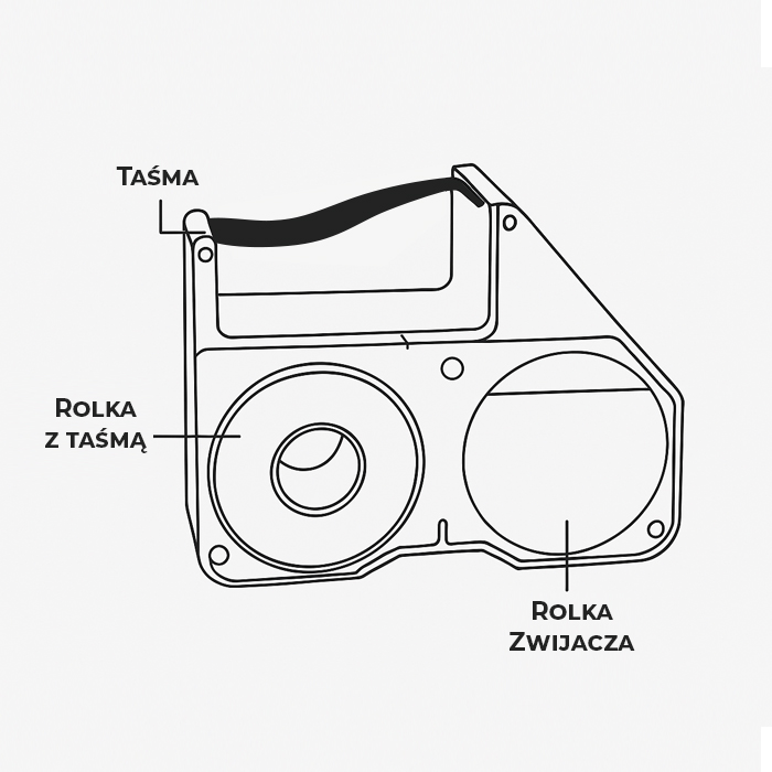 taśma termotransferowa, niimbot b18, etykiety do druku, czarna taśma, drukarka termiczna, trwały nadruk, rolka etykiet, kod qr