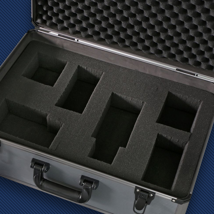 pianka kostkowa PeakTech P7340, wnętrze walizki z pianką, walizka ochronna z pianką kostkową, personalizowane wnętrze walizki, walizka do transportu sprzętu elektronicznego, pianka ochronna walizki PeakTech P7340, pianka na narzędzia, walizka z dopasowaniem wnętrza, profesjonalna walizka PeakTech P7340, walizka ochronna z pianką