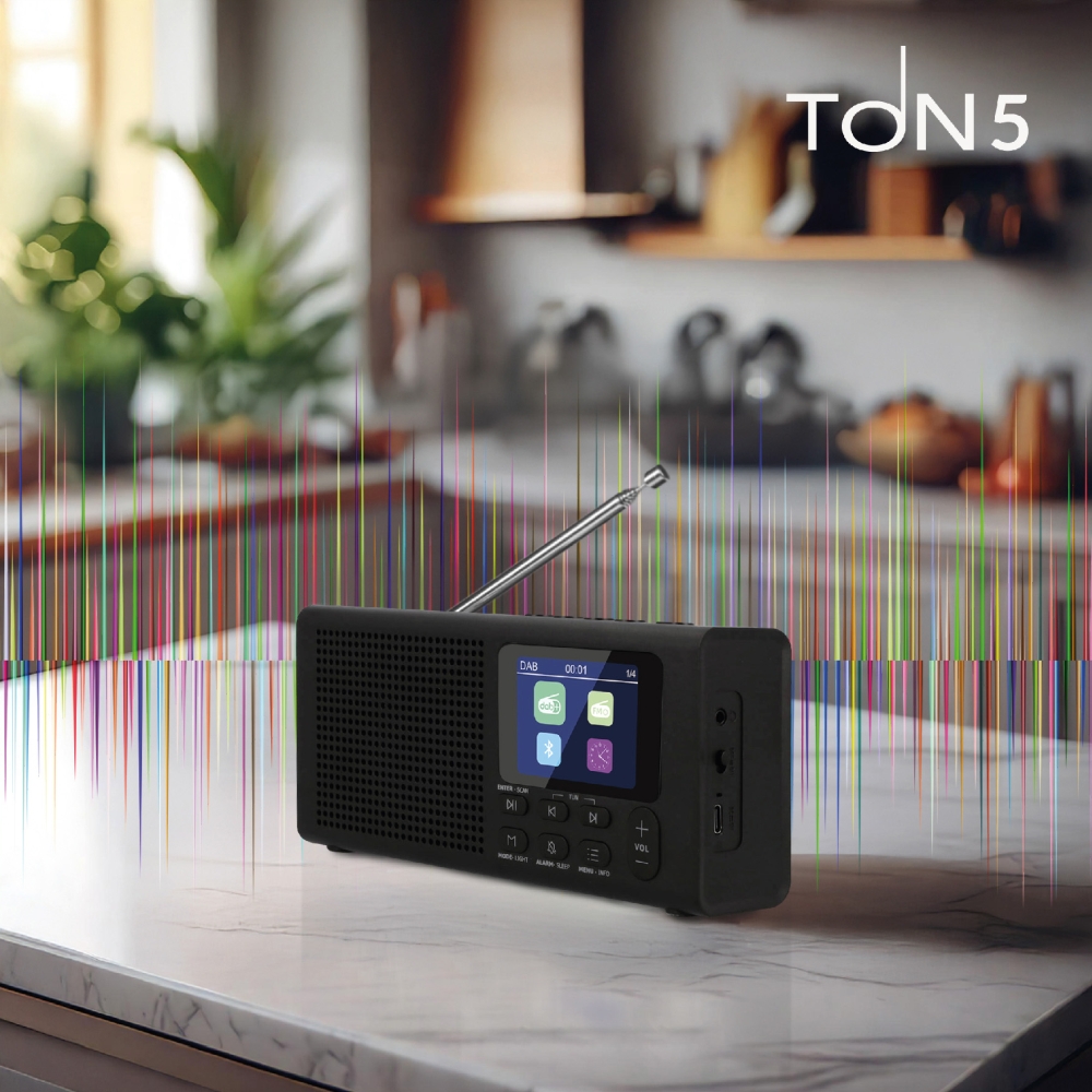 Radio DAB+/FM, Głośnik Bluetooth 5.3, Radio przenośne LCD, Radio Opticum Ton 5, Kompaktowe radio z Bluetooth, Radio cyfrowe z wyświetlaczem, Radio do kuchni i podróży, Radio na baterie i akumulator, Radio z funkcją ulubionych, Radio przenośne białe