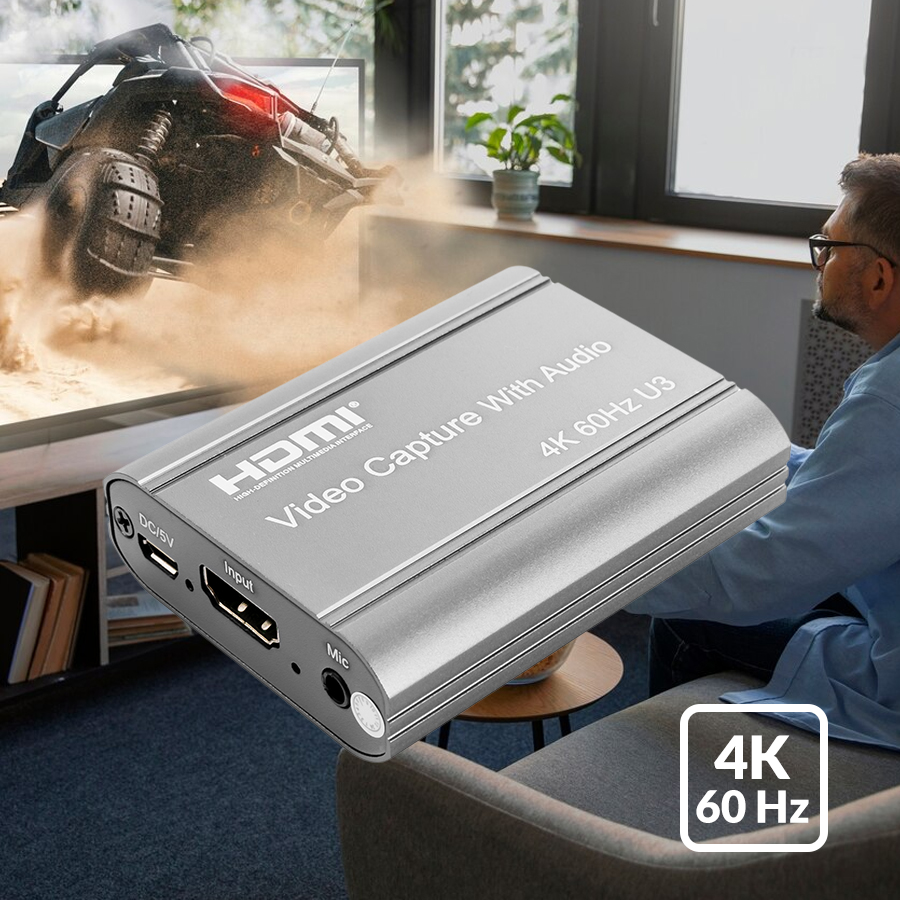 nagrywarka HDMI, grabber HDMI 4K, Spacetronik SP-HVG18A, nagrywanie w jakości Full HD, konwerter HDMI na USB, nagrywanie 4K@60Hz, urządzenie do przechwytywania obrazu, OBS Studio kompatybilność