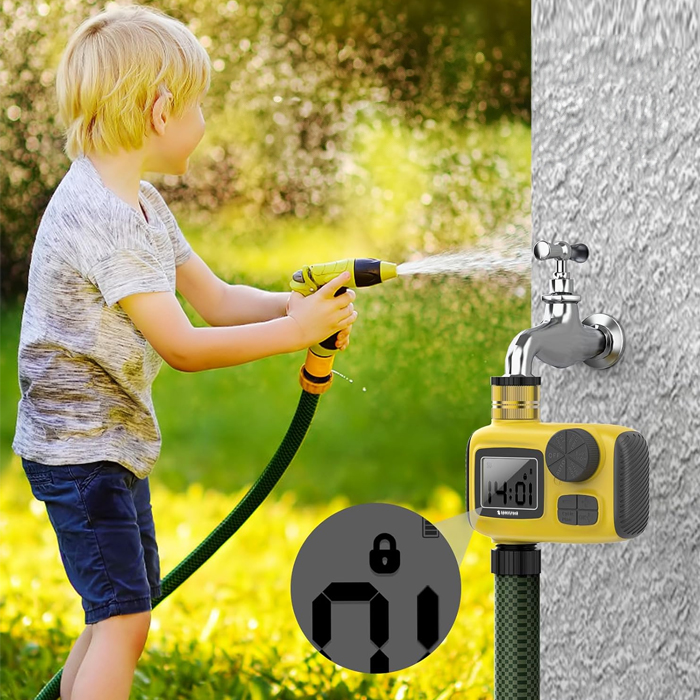 blokada rodzicielska Spacetronik SPGC41, zabezpieczenie systemu, Child Lock, bezpieczne nawadnianie, ochrona ustawień, inteligentny system nawadniania, automatyczne podlewanie, system nawadniania, nawadnianie ogrodu