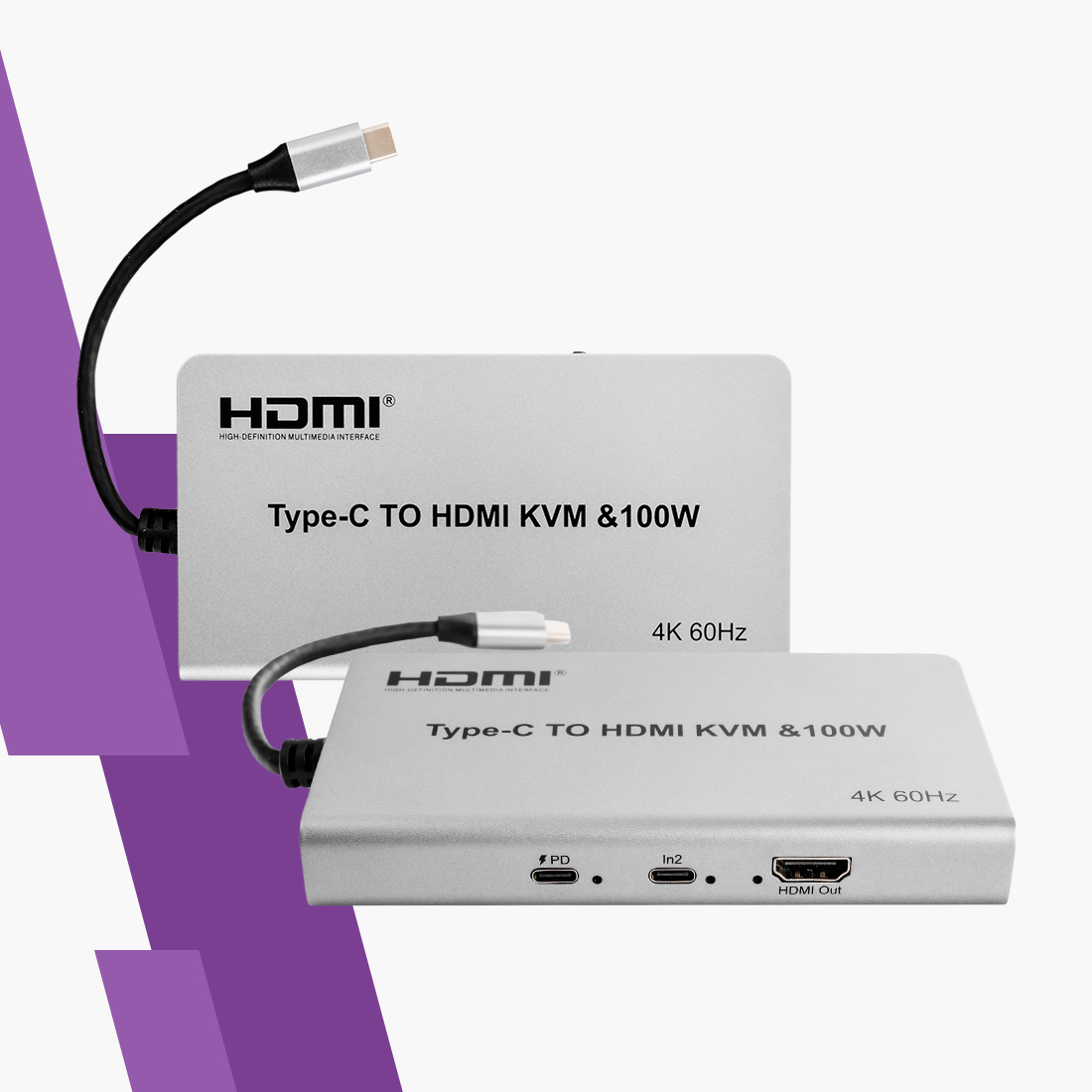 adapter USB-C HDMI 4K 60Hz, multiport USB-C z KVM, koncentrator USB-C z Ethernetem, ładowanie PD 100W, hub USB-C z portami USB 3.0, adapter USB-C do monitora 4K, przejściówka USB-C na HDMI, stacja dokująca USB-C
