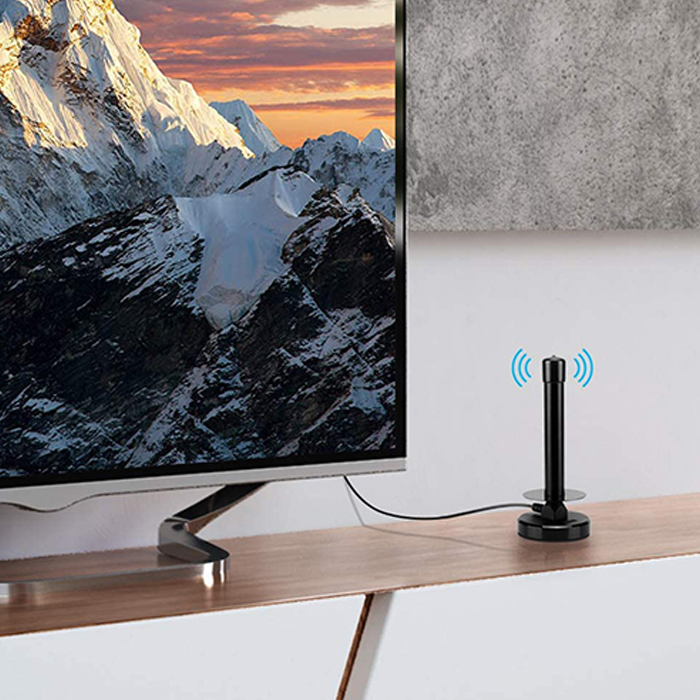 Antena magnetyczna DVB-T/T2, antena TV USB, odbiór MUX-8, antena z filtrem LTE, antena do telewizji cyfrowej, antena 360 stopni, antena do użytku domowego i zewnętrznego, antena z wbudowanym wzmacniaczem