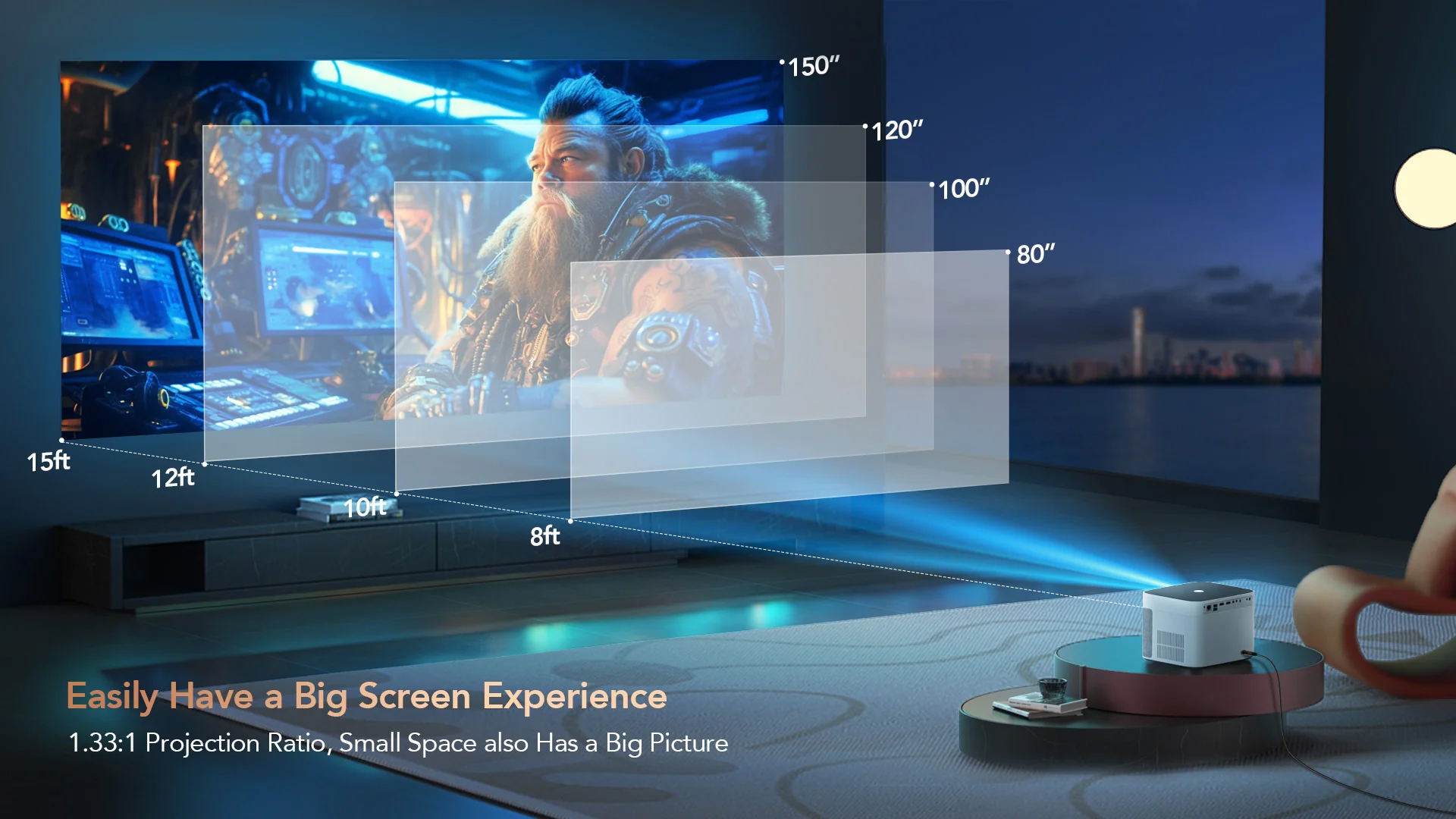 Projektor Smart Yaber pro u6 Alexa WiFi6 1080p